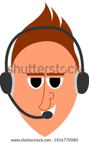 Operater with headset, illustration, vector on white background