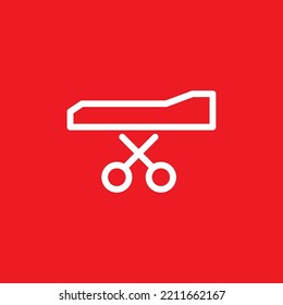Icono de lecho de operación, plantilla de recursos gráficos, ilustración vectorial.