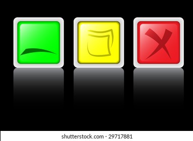 Operating buttons. A vector. Without mesh.