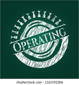 Operating chalk emblem written on a blackboard