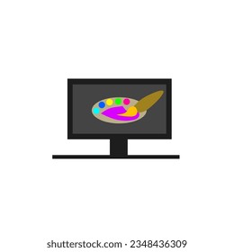 Ilustración de diseño de computadora para uso educativo con logotipo o símbolo
