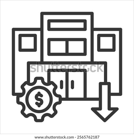 Operating Cost Icon Vector Illustration Outline Style