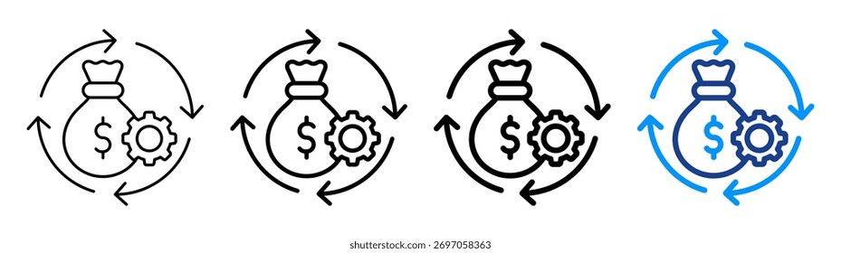 Icono de costos operativos Diferentes Conjunto de Colecciones de contorno