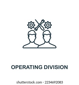 Operating Division icon. Monochrome simple Company Structure icon for templates, web design and infographics