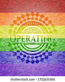 Empleando emblema de colores de lgbt. Ilustración vectorial. Mosaico. 