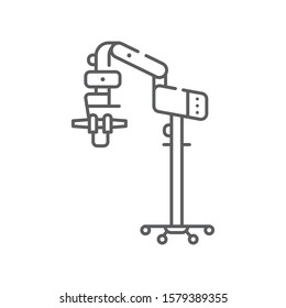 Operating microscope line black icon. Dentistry, ENT surgery, ophthalmic and neurosurgery, plastic surgery. concept. Healthcare and treatment. Sign for web page, mobile app.  Vector isolated element.