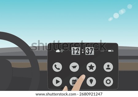 operating on car play screen in car