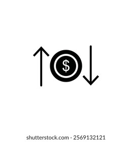 Operating profit loss icon Vector flat thin line illustration