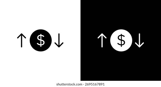Operating profit loss icon vector, filled flat sign, solid pictogram. Symbol, logo illustration.
