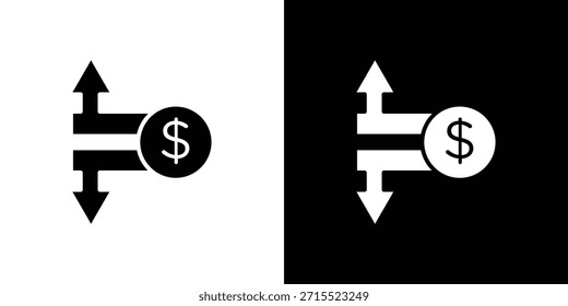 Vector de ícono de pérdida de ganancias operativas, ilustración sólida, conjunto de pictogramas.