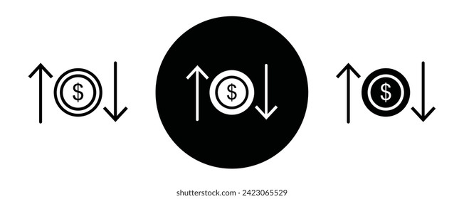 Operating profit loss outline icon collection or set. Operating profit loss Thin vector line art