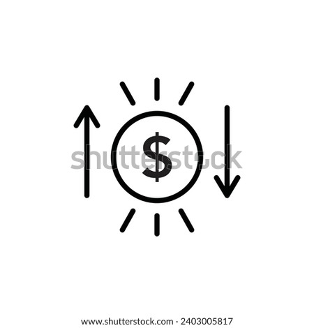 Operating profit loss vector line icon illustration
