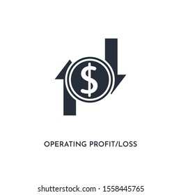 operating profit/loss icon. simple element illustration. isolated trendy filled operating profit/loss icon on white background. can be used for web, mobile, ui.