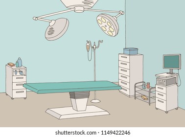 Operating room graphic color interior sketch illustration vector