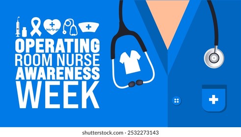 Operating Room Nurse Awareness Week background or banner design template is observed every year in November. Holiday concept. Template for card, poster, placard, template.