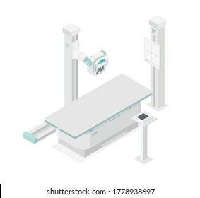 operating room with X-ray medical scan
Medical Machine hospital diagnostic equipment healthcare technology  isometric isolated object 3d