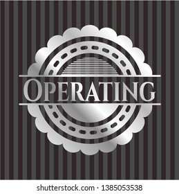 Operating silver badge. Vector Illustration. Mosaic.