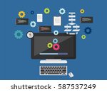  Operating system. Computer processing concept