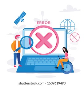 Operating system error , 404,  Vector illustration, Page not finding.