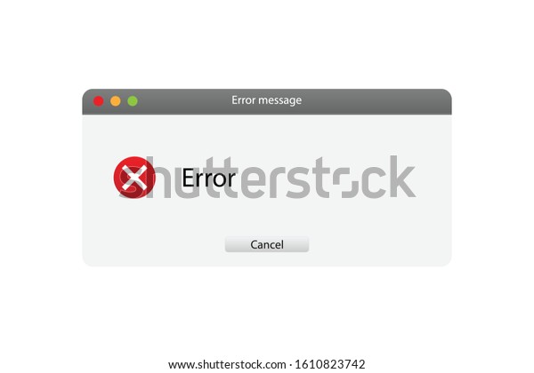 Operating system error warning.\
Interface on a white background. Flat Vector Illustration\
EPS10