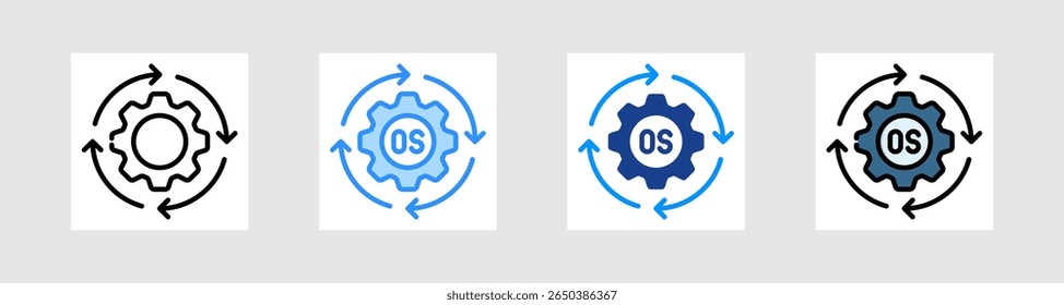 Operating System Icon Collection Set Multiple Style