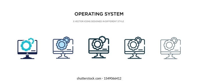 operating system icon in different style vector illustration. two colored and black operating system vector icons designed in filled, outline, line and stroke style can be used for web, mobile, ui