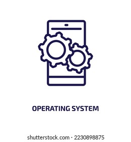 operating system icon from seo collection. Thin linear operating system, system, technology outline icon isolated on white background. Line vector operating system sign, symbol for web and mobile