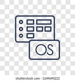 Operating system icon. Trendy linear Operating system logo concept on transparent background from Programming collection