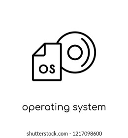 Operating system icon. Trendy modern flat linear vector Operating system icon on white background from thin line Programming collection, editable outline stroke vector illustration