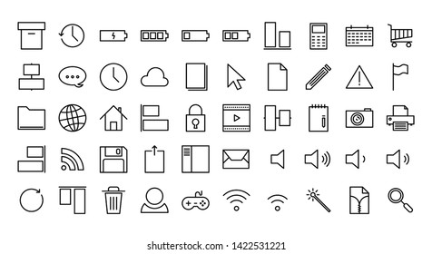 Operating System Line Icon Set
