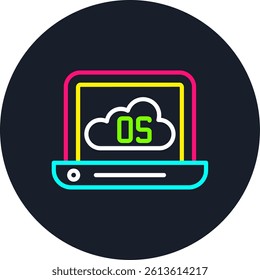 Operating System Line Multi Colour Circle