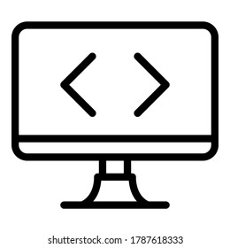 Operating system programming icon. Outline operating system programming vector icon for web design isolated on white background