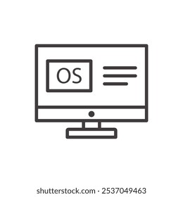 SISTEMA OPERACIONAL ícone de traçado em preto