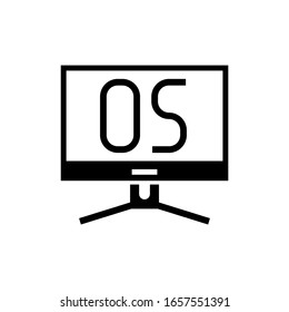 Operating system vector icon in black solid flat design icon isolated on white background