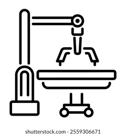 Operating table icon in line style 