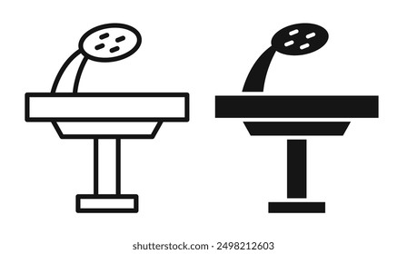 Operating table iconicon vector collection in outlined and solid style