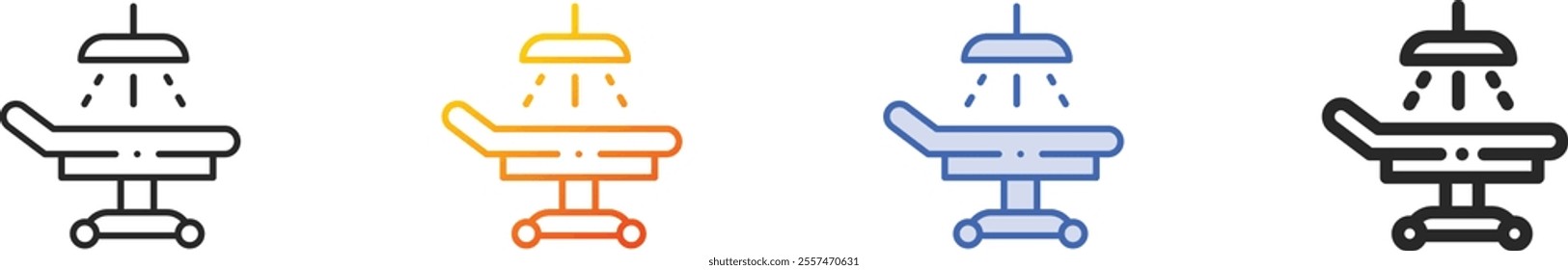 operating table icon.Thin Linear, Gradient, Blue Stroke and bold Style Design Isolated On White Background