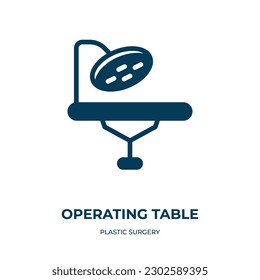 operating table vector icon. operating table, equipment, care filled icons from flat plastic surgery concept. Isolated black glyph icon, vector illustration symbol element for web design and mobile 