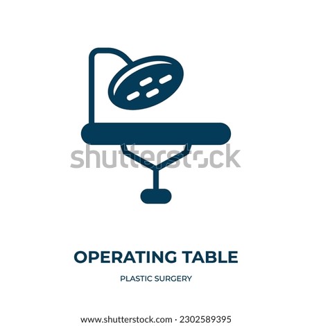 operating table vector icon. operating table, equipment, care filled icons from flat plastic surgery concept. Isolated black glyph icon, vector illustration symbol element for web design and mobile 