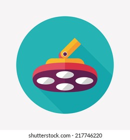 operating theatre light flat icon with long shadow