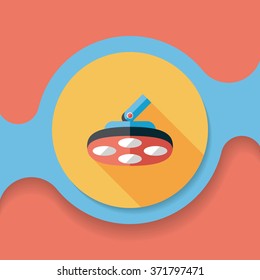 operating theatre light flat icon with long shadow