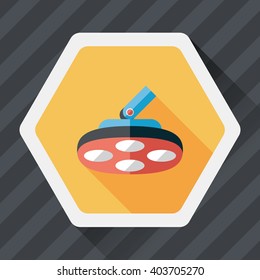 operating theatre light flat icon with long shadow
