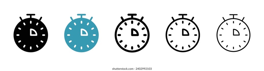 Operating time vector icon set. Operating time vector symbol. Daily training time sign for UI designs.