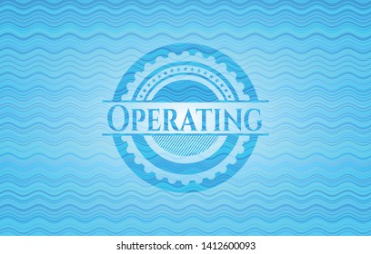 Operating water wave concept emblem background. Vector Illustration. Detailed.
