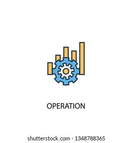operation concept 2 colored line icon. Simple yellow and blue element illustration. operation concept outline symbol design