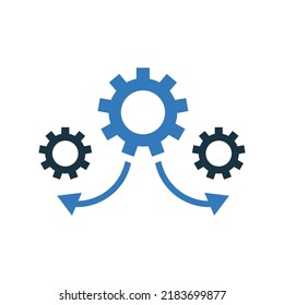 Operación, configuración, icono de engranaje. Diseño vectorial simple editable aislado en un fondo blanco.