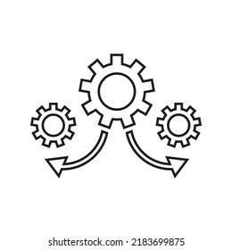 Operation, configuration, gear line icon. Outline vector.