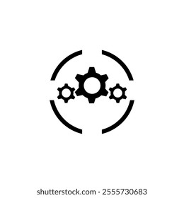 Operation Gear icon. Team work icon vector. Engineering and manufacturing icon