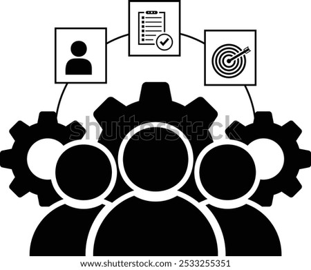 Operation icon. Gear, cog, and wheel. Business process and workflow illustration. Industry automation sign. Industrial operations activities icon