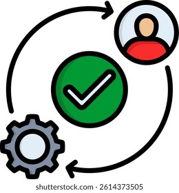 Operation Icon Lineal Color Vector Illustration